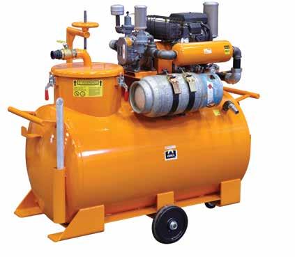 S. gallons (750/750 liters) LP GAS DRIVEN PUSH SUMP CLEANERS The LP Gas (Liquified Petroleum Gas) unit couples a 25 HP electric start with LP gas engine generating 12-15" HG vacuum power with suction