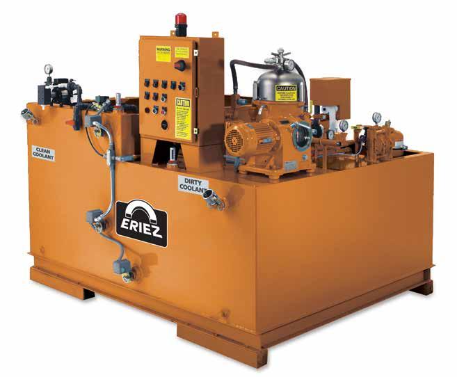 Coolant Recycling EQUIPM ENT Coolant Recycling Systems Eriez has put all the aspects of good coolant and fluid management to work in a single machine, the CRS Fluid Recycling System.