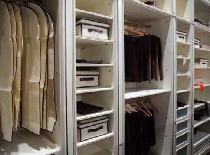 Wardrobe storage systems are readily available these days and you can easily turn a single space into multi-sectioned units with a lot more capacity.