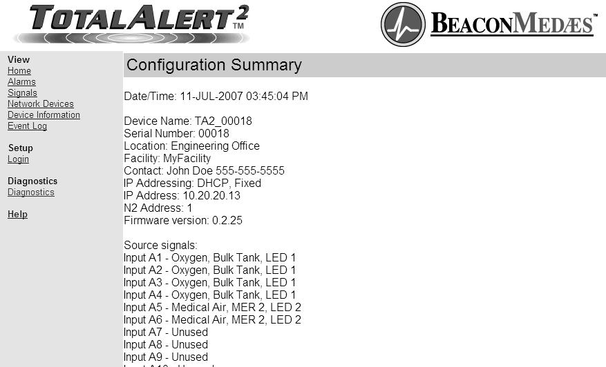 Browsing Alarm Web Pages (Cont.) Download Configuration 1. From the Diagnostics page, click Download Configuration to view the Download Configuration page (Figure 105). 2.