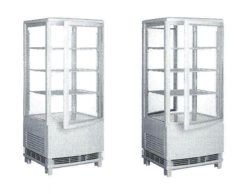 Glass Countertop Mechandiser Refrigerator Single Door Model: 360GSM3HCB, 360GSM3HCW Pass-Through Model:
