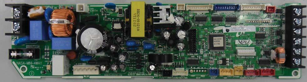 AJ012JNNDCH/AJ018JNNDCH 1 2 3 4 5 6 7 8 9 10 11 12 13 13 14 15 16 (1) Main power input (2) BLDC fan (3) Earth wire (4) Float switch 1(L):Phase L 1:DC310V 1:GND 1:Float_SW 2(N):Phase N 2:Not used