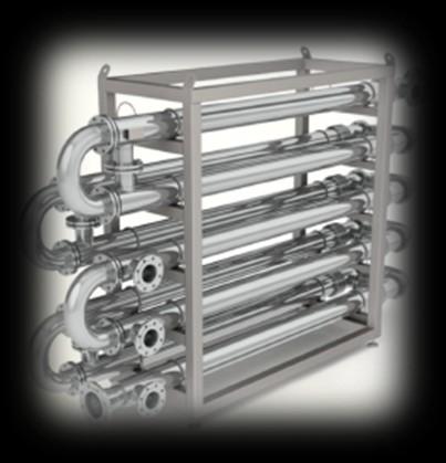 MULTI TUBE HEAT EXCHANGER HYGIENIC DESIGN Materials Shell side - AISI 304 Connections Tube side - AISI 316L Other materials available on request Shell side - Flanged Tube side - Hygienic clamp Design