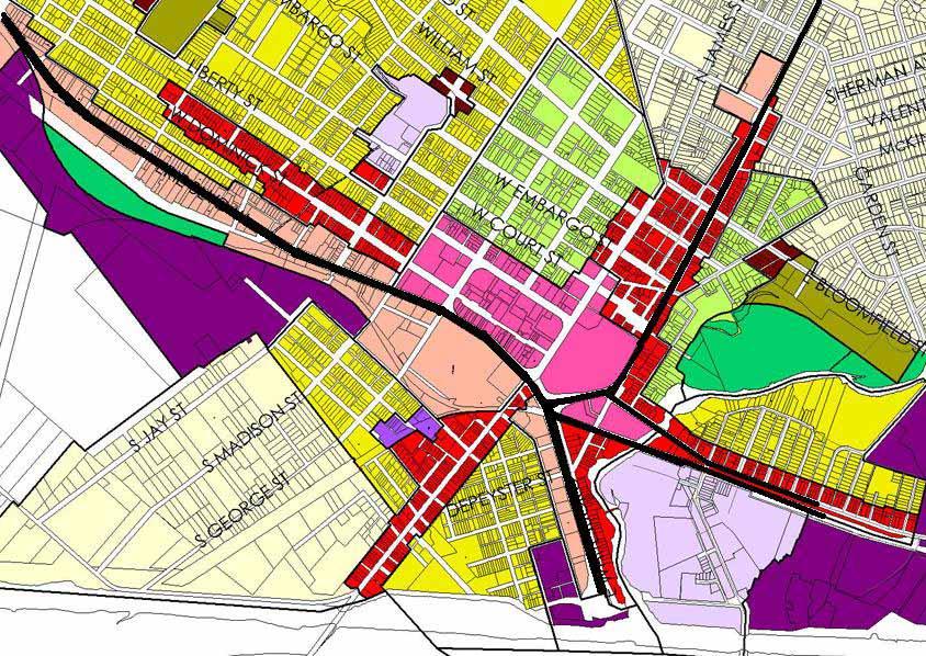 ISSUES: Downtown districts disconnected Strip Development Access to canal and bikeway is poor Access to train station is inadequate Pulled High School out of community
