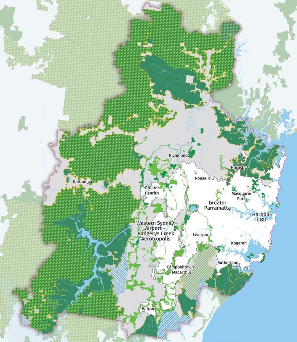 157 Figure 49: Protected Natural Area and Metropolitan Rural Area Region Boundary Waterways Urban Area Protected Natural Area Greater Blue Mountains World Heritage Area Water