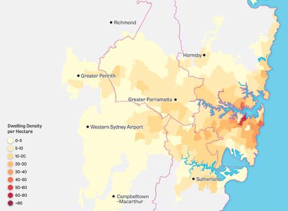31 Greater Sydney s changing urban form: 1996 2016 2036 1996 Most of the urban area comprises detached low density housing on suburban quarter-acre blocks (about 1,000 square metres) with some medium