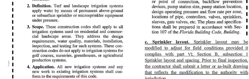 Sprinkler layout may be modified to adjust for