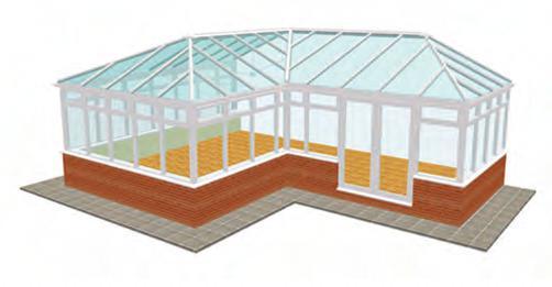 16 P-shaped Lantern Custom By combining a mix of conservatory shapes you will be able to achieve more space and greater