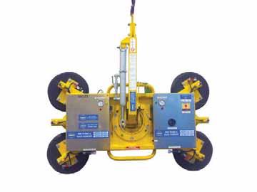 Narrow depth of just 180mm for tight working environments Impressive 750kg lifting capacity (10 suction cups) Wheeled stand Low vacuum alert Cabled remote control (2016 model onwards) Hydraulically