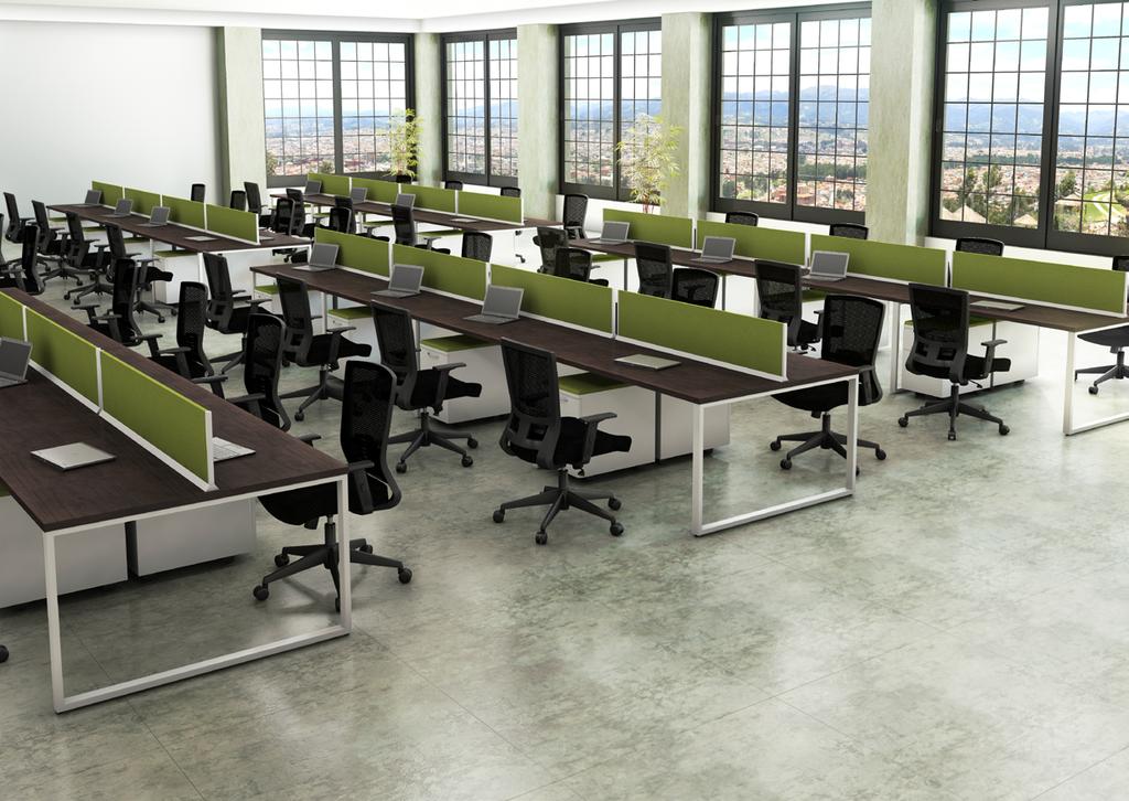 At the Speed of Knowledge. SURPASS benching incorporates an open design. Glass and fabric screens define space as well as supporting visual privacy and productivity.