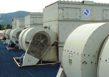 Benefits Series V Installation and Application Flexibility Indoor Installations Centrifugal fans can overcome the static pressure imposed by external ductwork, allowing the Series V to be installed