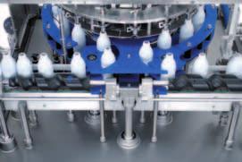 Bottle Transfer System Neck Handling Suitable for PET bottles: the neck handling bottle transfer system receives the bottles directly from the blowmoulding machine or unscrambler, through the air