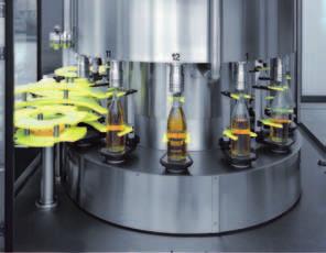 Thanks to the extremely small number of functional elements, the filling machine can be sanitized very easily and the Electronic Volumetric filling allows optimized bottling under a