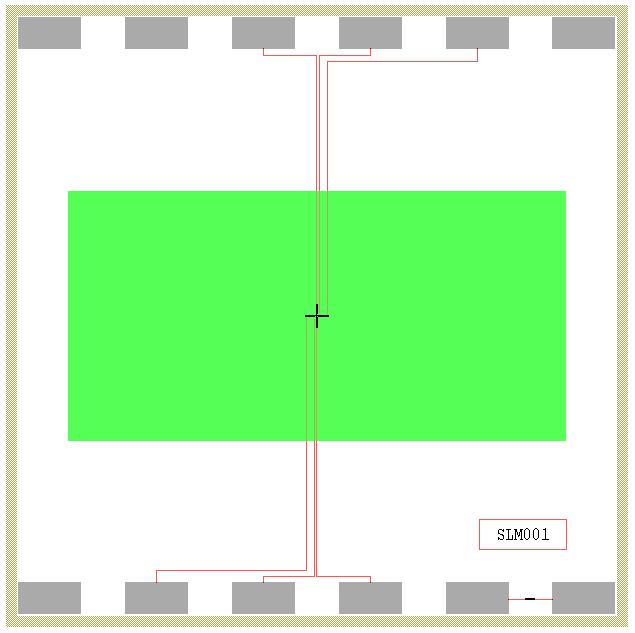 Fig. 7: Mask layout of the Pressure sensor (die chip area is 3mmx3mm). 4 Design 4.