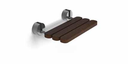 Shower Seat MS-Seat Teak wood seat drops for use and folds for storage. Dimensions are: 19 5 8 w x 12 5 8 d x 1 1 4 Max 250 lbs.