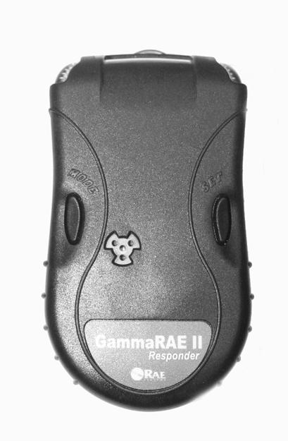 GammaRAE II Responder Features LED alarm MODE key for selecting mode and