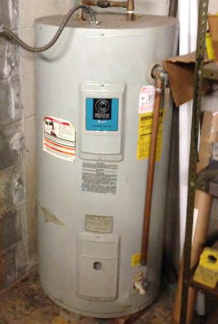 Existing hot water heater Exposed hot water piping Unsealed pipe penetrations