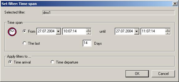 Time Period Select the item Time Period and click. The dialog box Set Filter Time Period will open.