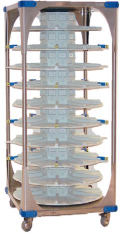 Optimice Bare Rack Assembly No Cages Product: C77200 Rack Capacity: 10 Platters 10 Cages/Platter 100 Cages/Rack Optimice Full Rack Assembly Standard Cages Product: C89100 M/P/S Rack Assemblies Rack