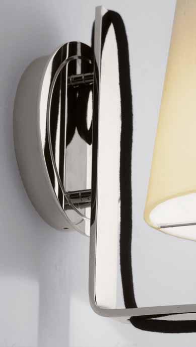 Perfectly suited for flanking mirrors, the luminaire provides small-scale task lighting as well as atmospheric light in larger rooms.