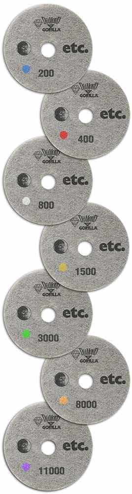 The diamonds abrasives come in different sizes that create different levels of aggressiveness, each one ideal for levels of