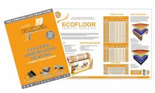 You must always over-board the timber floorboards or chipboard with a surface suitable for tiling. Flexel recommend Ecomax Insulated Tile Backer Board or primed 18mm WBP Plywood. 1. 2. 3. 4. 5. 1. Tile/Stone Floor 2.