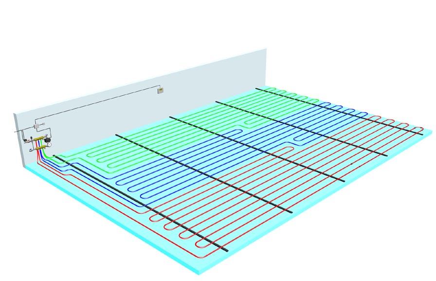 EXTENSION PACK B Extension Pack B covers up to 40 m² (as shown) at 200mm C-C (centre to centre). This will produce approx. 100W/m² when used with a tiled floor finish.