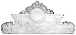 801 OVERDOOR PANEL SET: CENTRAL WREATH WITH FLUTED CURVED AND
