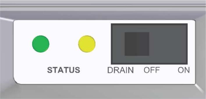 What do the lights tell me? The HM700 user interface includes 2 LEDs that provide information about the humidifier status. Yellow and Green LED Flashing. Indicates there is no request for humidity.
