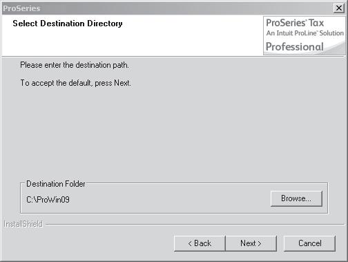 9 In the Choose Destination Location dialog box, review the path shown in the Local Folder field. Note the following: Local Folder (this computer).
