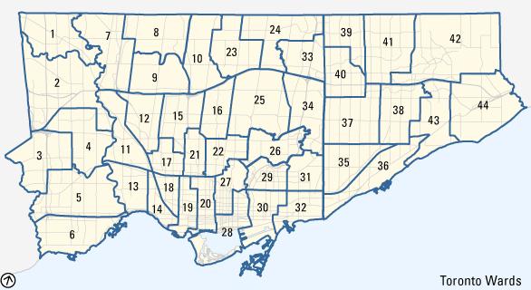Social and Geographical Context City-wide ward boundary map (City of Toronto, 2016) City of Toronto Context The City of Toronto has a population of 2.