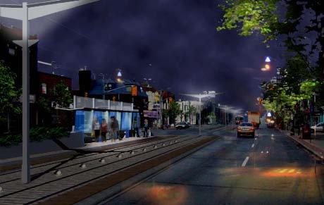 Figure 29: Perspective View towards Arlington Avenue including Streetcar Platform,