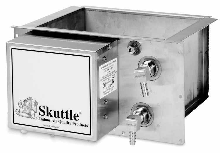 Models F60-1 and F60-2 Steam Features, Enhancements and Benefits Includes a Skuttle automatic flushing timer which flushes the humidifier every two hours Corrosion-resistant, low-water cutoff switch