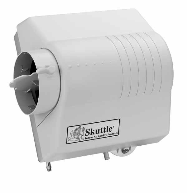 Model 2000 By-Pass Flow-Thru In The Package 1. Humidifier, evaporator pad, mounting hardware 2. Skuttle manual humidistat (right) 3. Homeowner s manual 4. Mounting template with instructions 5.