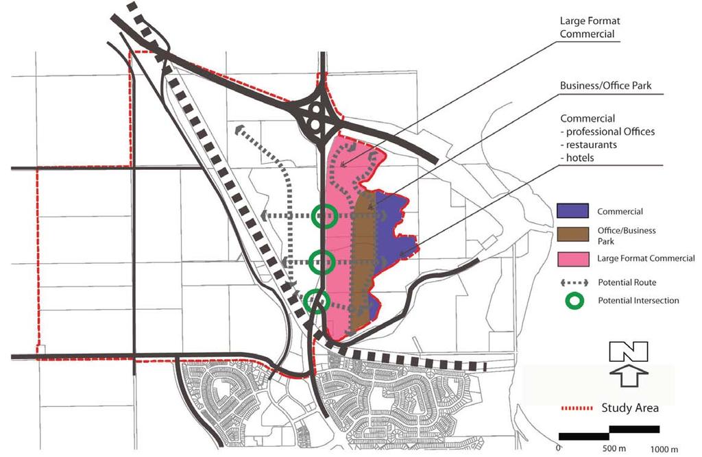 AREA 3 LAND USE OPTION 1 LAND USE CONCEPT Area is exclusively commercial development, with large format commercial uses adjacent to University Dr.