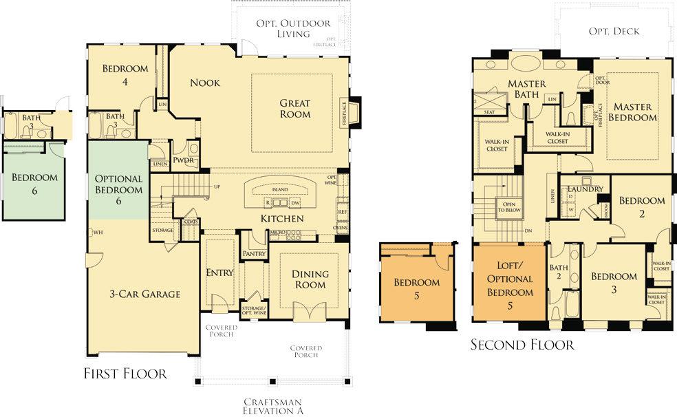 Approx. 3,680 Sq. Ft. with Optional Bedroom 6 Copyright 2018 Davidon Homes.