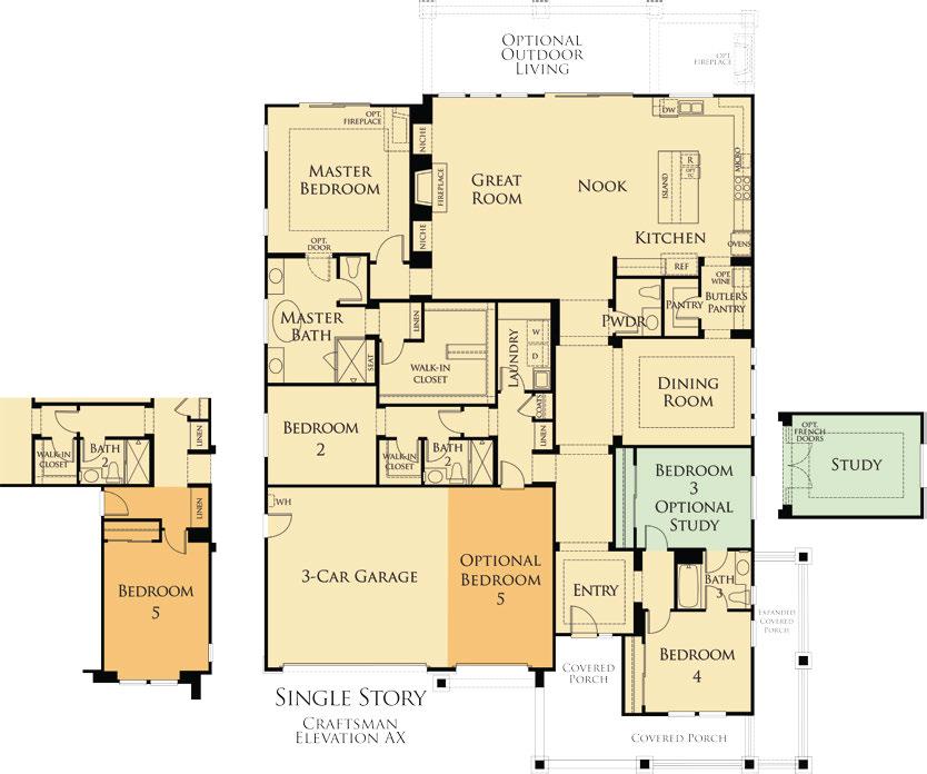 Approx. 3,178 Sq. Ft. with Optional Bedroom 5 Copyright 2018 Davidon Homes.