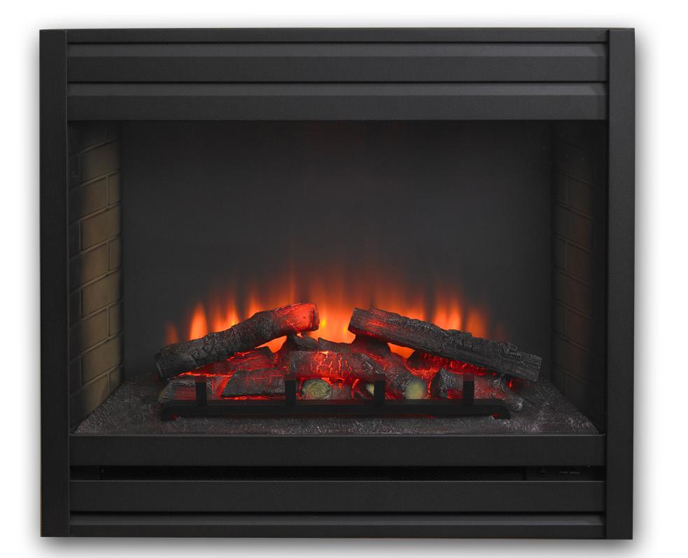 Realistic-looking fire and coals High efficiency LED on fire and back lighting Uses only 15