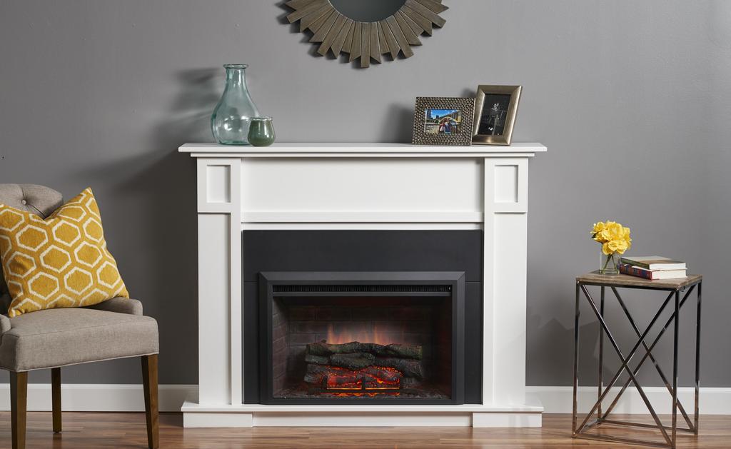 heritage cabinet Available for the Zero Clearance Electric Fireplace Insert with 36 surround (IS-36-ZC) electric fireplace Painted white finish White Cabinet Only, fire box and decorative front