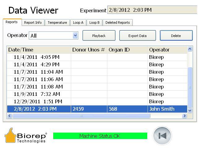 6.6 Data-Viewer Mode The Data Viewer screen is where all recorded experiments can be analyzed, replayed or