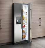 5 cm Capacity fridge: 14 cu.ft. Capacity freezer: 8 cu.ft. Counter depth refigerator gives you a more integrated look. Only the thickness of the door will extend past the countertop.