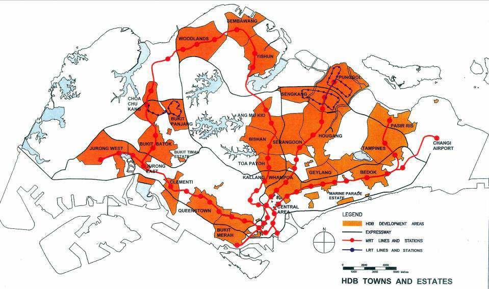 Integration of Transport with Housing in Singapore Road and rail network