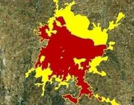 km) City Parameters Hyderabad Bangalore Ahmedabad Population Density (Urban Built in