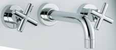 Maxima Lavatory S5/5 Wall-mounted three-hole lavatory faucet spout 6, exposed trim part only rough to be ordered separately /4 click clack drain with overflow chrome S5/5CR 78,00 brushed nikel S5/5SN