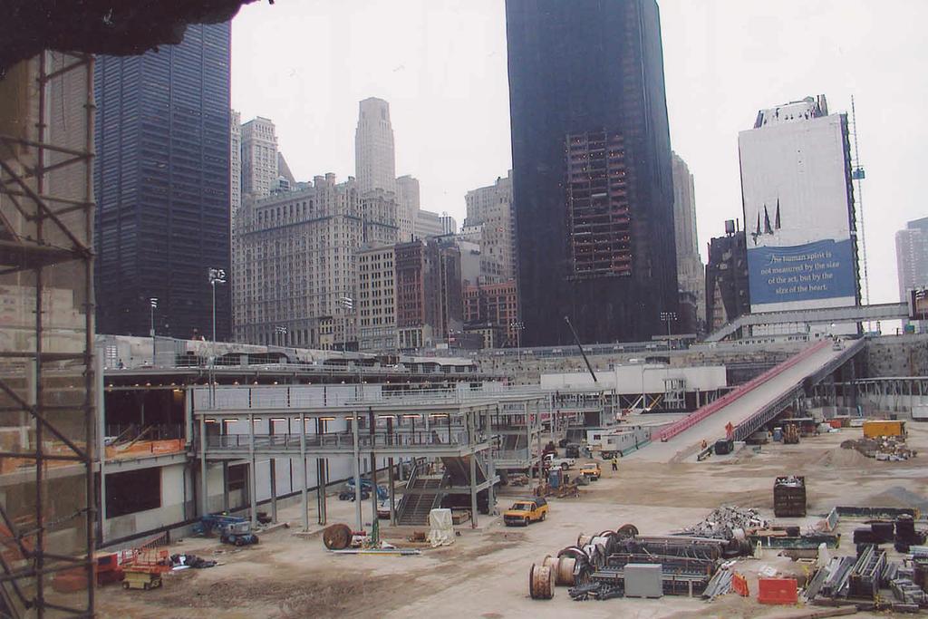 12 03 View southeast of the WTC Site, showing the temporary