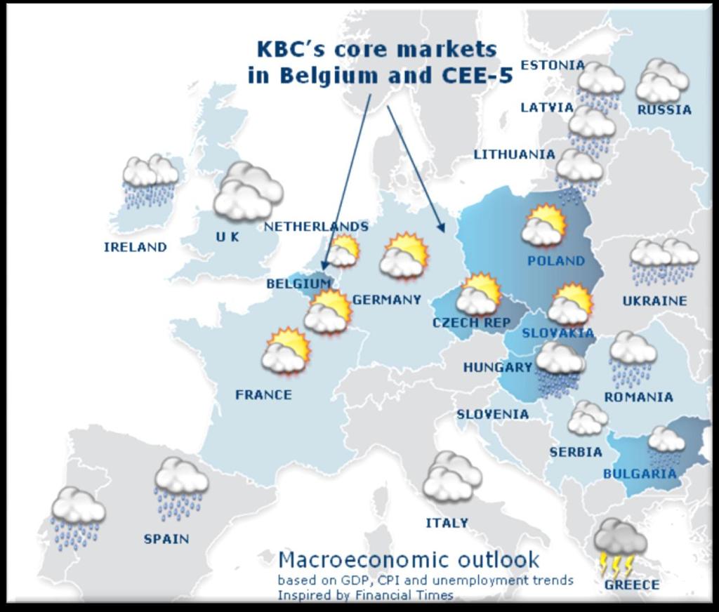 KBC s core markets Belgium Total assets: 201bn EUR Czech Republic Total assets: 34bn EUR Hungary Total