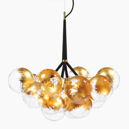 BUBBLE CHANDELIERS X-LARGE, black leather and