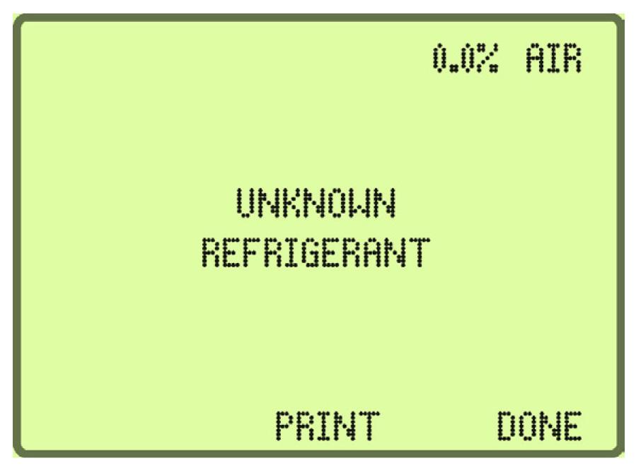 The channel data is available for identified and unknown refrigerants. Once you complete a test on an identified refrigerant (see list in section 4.