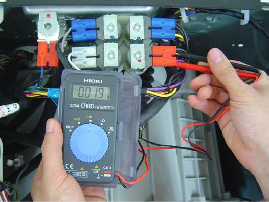 8-4. TROUBLESHOOTING WITH ERROR Is INLET VALVE ERROR displayed? Is the voltage of the inlet valve connector 120 V AC? (Check the all terminal of INLET VALVE ASSEMBLY while the power is on.