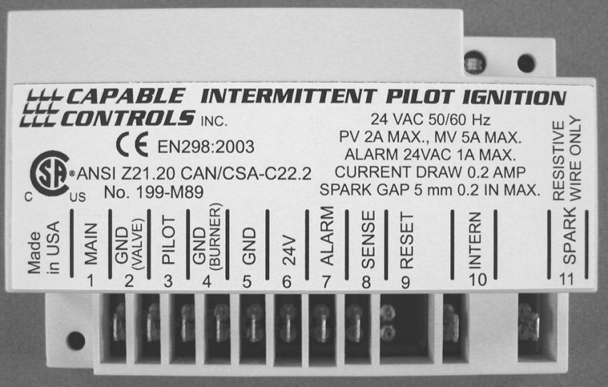 INSTALLATION INSTRUCTIONS FOR SERIES 9 INTERMITTENT PILOT IGNITION CONTROL Figure 1 Series 9 Intermittent Pilot Ignition Control Application The Series 9 Intermittent Pilot Ignition Control is a